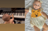 'Chị ba' Lisa nhà Hà Hồ mới 7 tháng tuổi đã có hứng thú với đàn piano