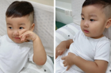 Con trai Hòa Minzy gây thích thú với cách nịnh mẹ khi muốn xem tivi, từ bé đã có điểm 'chuẩn men' trên mặt