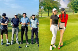 Hương Giang và Matt Liu cùng hẹn hò sân golf từ sớm nhưng vẫn quyết không đứng chung khung hình