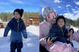 Quý tử nhà Phạm Hương mới 3 tuổi mà đã thể hiện khả năng trượt tuyết cực đỉnh