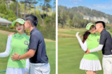 Matt Liu khoe loạt ảnh hôn má Hương Giang trên sân golf chúc mừng ngày 8/3