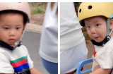 Biểu cảm của cặp song sinh nhà Hà Hồ khi được chở xe đạp đi chơi: Lisa hoang mang, Leon 'dọa' cả máy quay