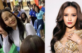 Hoa hậu Ngọc Châu lộ gương mặt đầy khuyết điểm khác xa ảnh tự đăng khi về thăm trường cũ