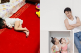 Lê Dương Bảo Lâm xót xa khi con gái không có ai chăm sóc, ngủ gật dưới sàn nhà