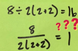 Bài toán tiểu học 8:2x(2+2) kết quả là 1 hay 16: Phụ huynh đau đầu, giáo sư toán học trả lời
