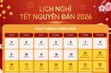 Lịch nghỉ Tết Nguyên đán và Quốc khánh năm 2026 chính thức: Người lao động chuẩn bị đón kỳ nghỉ dài nhất năm