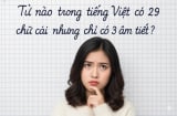 Từ nào tiếng Việt có 29 chữ cái?