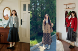 Công thức phối áo cardigan và chân váy midi giúp phong cách thêm thanh lịch
