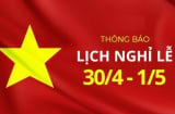 Chính thức: Không nghỉ liền 9 ngày dịp Giỗ Tổ, 30/4 – 1/5, Bộ Nội vụ đã chốt