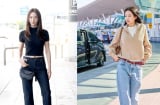 Sao Hàn đồng loạt diện denim và túi xách cỡ lớn, tạo nên xu hướng thời trang sân bay năm 2026