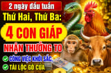 2 ngày đầu tuần Thứ Hai, thứ Ba: 4 con giáp nhận thưởng to