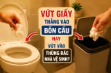 Vứt giấy thẳng vào bồn cầu hay vứt vào thùng rác nhà vệ sinh?