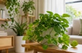 Vị trí đặt cây trầu bà giúp mang lại màu xanh thư thái, tăng tập trung, thu hút may mắn