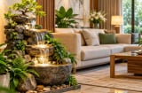 Vì sao nhiều gia đình thích đặt thác nước nhỏ trong phòng khách?