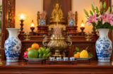 Vì sao không nên để bình hoa trống trên ban thờ?