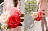 Cách làm hoa hồng giấy khổng lồ - món quà bất ngờ ngày Valentine