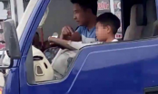 Thanh Hóa: Bức xúc khi chú để bé trai cầm lái xe tải lao nhanh trên phố