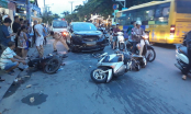 Xe điên tông hàng loạt xe máy ở Sài Gòn khiến nhiều người bị thương trong đó có trẻ em
