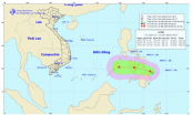 Xuất hiện áp thấp nhiệt đới gần biển Đông