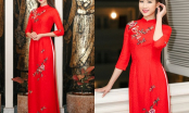 Hoa hậu Mỹ Linh gợi cảm khoe dáng nuột với áo dài đỏ rực rỡ