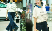 'Choáng' với chiếc quần jean độc đáo Angela Phương Trinh diện tới sân bay
