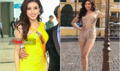 Á hậu Huyền My 'hớ hênh' để lộ miếng dán ngực kém duyên trong ngày đầu ra mắt tại Miss Grand International 2017