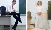 Thầy giáo Tây biến hình thành cô giáo Việt với tà áo dài duyên dáng khiến học trò ồ lên thích thú
