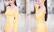 Angela Phương Trinh nổi bần bật khi diện váy cut out tông vàng tại sự kiện
