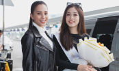 Hoa hậu Trần Tiểu Vy đẹp rạng ngời khi tiễn Bùi Phương Nga lên đường dự thi quốc tế