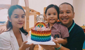 Sau ly hôn, Phạm Quỳnh Anh - Quang Huy vui vẻ tái ngộ trong sinh nhật con gái