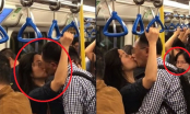 Lên tàu điện ngầm đông người nhưng cặp đôi lại thản nhiên làm điều này khiến mọi người nóng mắt