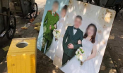 Hai tấm hình cưới bị bỏ lại bên gốc cây ở bãi tập kết rác khiến nhiều người chú ý