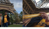 Du lịch trên đất Pháp, ông chú Nghệ An mang luôn đặc sản này, ngồi phê pha dưới chân tháp Eiffel