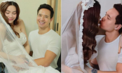 Hậu trường chụp ảnh cưới của Hà Hồ được hé lộ, cô dâu xinh đẹp trao nụ hôn ngọt ngào cho chú rể