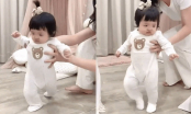 Con gái Đông Nhi khiến fan thích thú với những bước đi thoăn thoắt dù mới 7 tháng tuổi