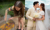 Tiệc cưới chẳng giống ai của Hoa hậu Thu Hoài: Cô dâu hì hục nấu ăn, rửa bát đãi bạn bè