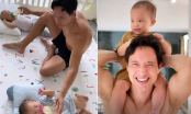 Nam thần điện ảnh Kim Lý ở nhà hóa thành ông bố bỉm sữa 1 mình chăm 2 con