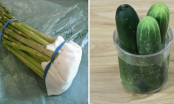 Cách giữ rau thơm, măng tây, dưa chuột sau 3-7 ngày vẫn tươi xanh mà không cần tủ lạnh