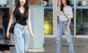 Học hỏi sao Hàn cách mix quần jeans hợp với dáng người lại sành điệu