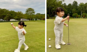 Ái nữ nhà Cường Đô La theo bố ra sân golf, biểu cảm hoàn thành nhiệm vụ được giao đáng yêu hết nấc