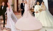 Những chiếc váy cưới dài 3m của dàn mỹ nhân Âu - Á: Đông Nhi chẳng hề kém cạnh sao quốc tế