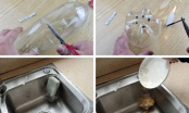 Đặt chai nhựa vào bồn rửa bát công dụng tuyệt vời giải quyết vấn đề nhà nào cũng cần