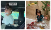 Lisa nhà Hà Hồ khiến mẹ quay như chong chóng: Vừa đánh đu trên xe đã hóa dịu dàng ngồi cắm hoa
