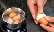 Luộc trứng cho thêm thứ này, trứng róc vỏ, dễ bóc