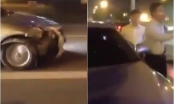 Hàng chục người đuổi theo chiếc ô tô bị móp méo phần đầu xe mắng chửi vì lý do bất ngờ