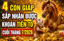 4 con giáp sắp nhận được khoản Tiền To cuối tháng 7/2026