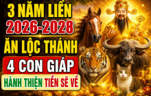 3 năm liền 2026-2028 Ăn Lộc Thánh, 4 con giáp hành thiện Tiền sẽ về