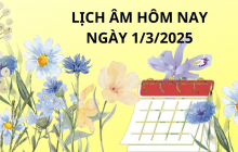 Lịch âm lịch vạn niên ngày 1/3 một ngày xấu cần chú ý tránh hao tài tổn sức
