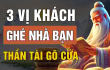 3 người bạn ghé thăm Thần Tài gõ cửa