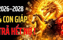 2 năm tới Tiền lên đến Đỉnh, 4 con giáp hưởng lộc Trời thả cho
